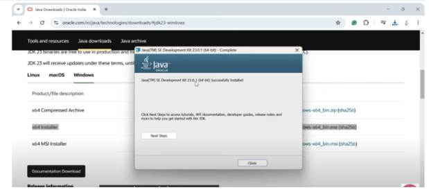 installation has started, just wait for a few seconds