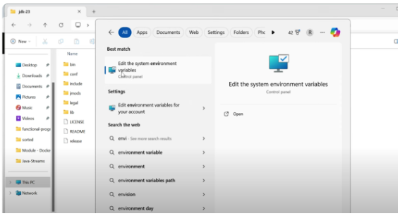 Edit the system environment variables