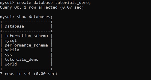 installation by creating a database
