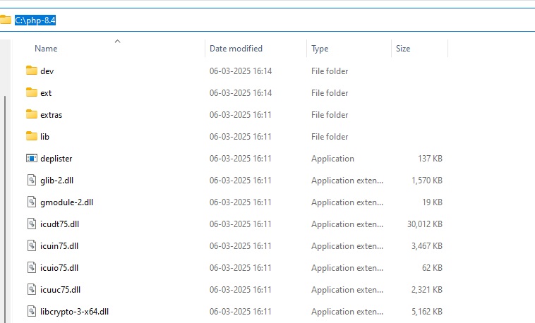 download directory and extract the ZIP file