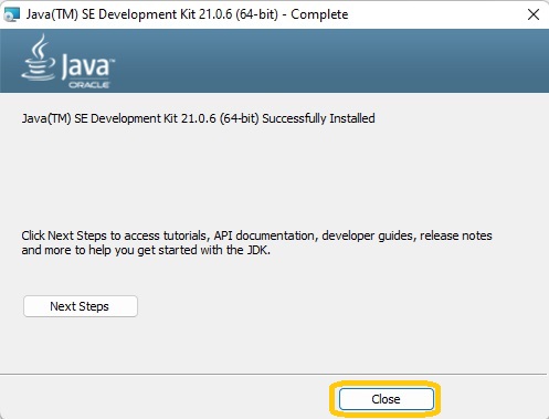 Once the installation is complete, you will see a confirmation screen