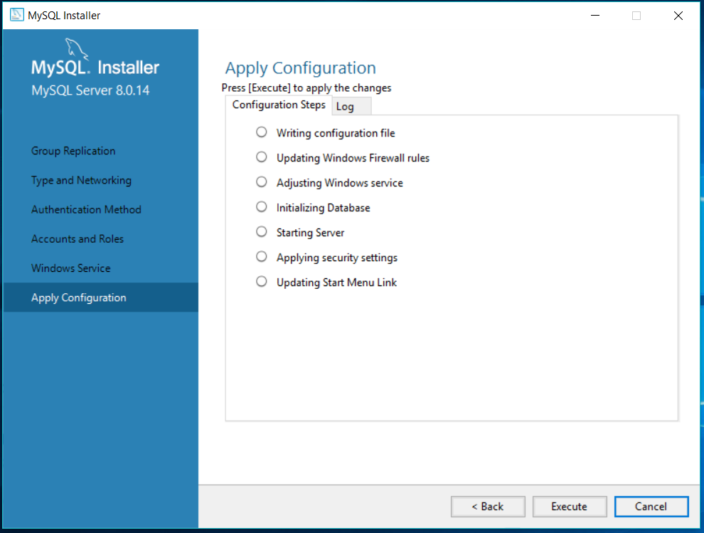 Apply Configuration Apply Configuration