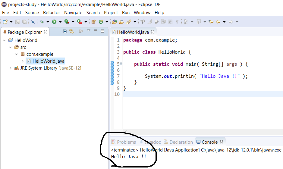 Eclipse for Java - Output Eclipse for Java - Output