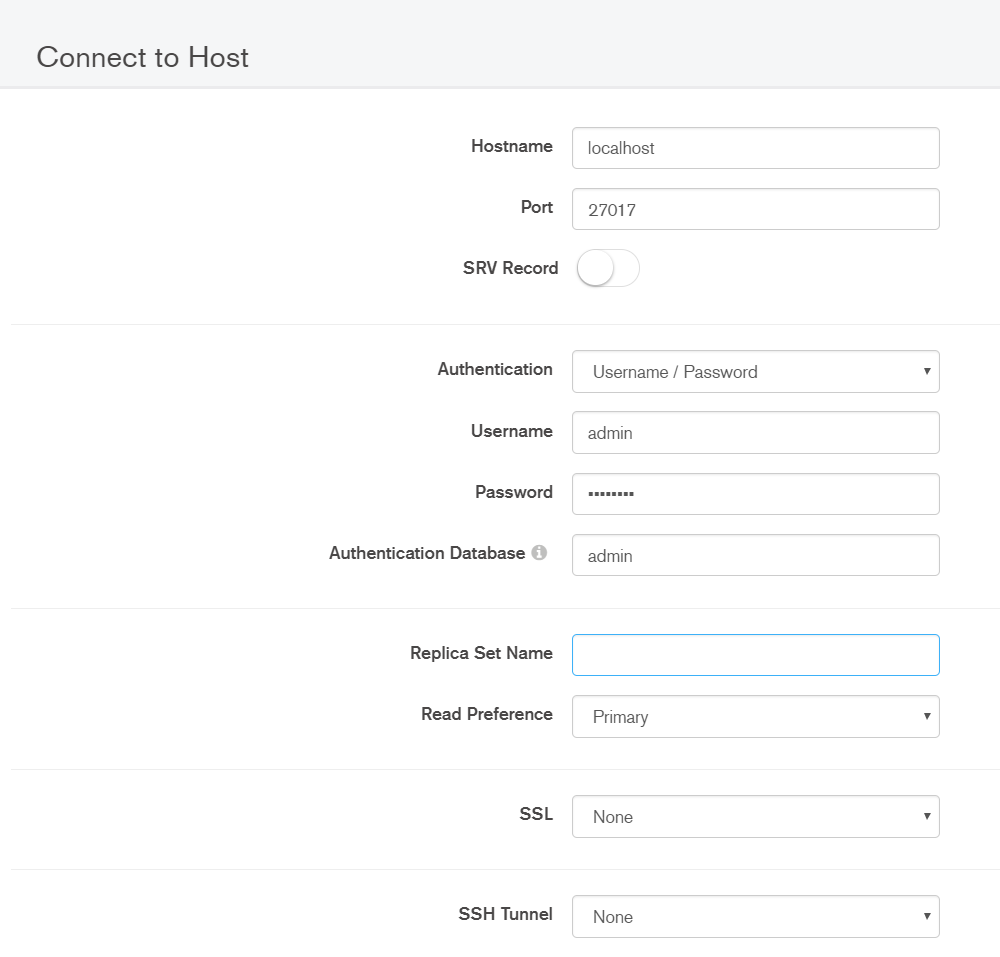 MongoDB Compass Connection MongoDB Compass Connection
