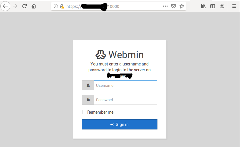 Webmin Login Webmin Login