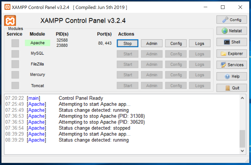 XAMPP Apache Status XAMPP Apache Status