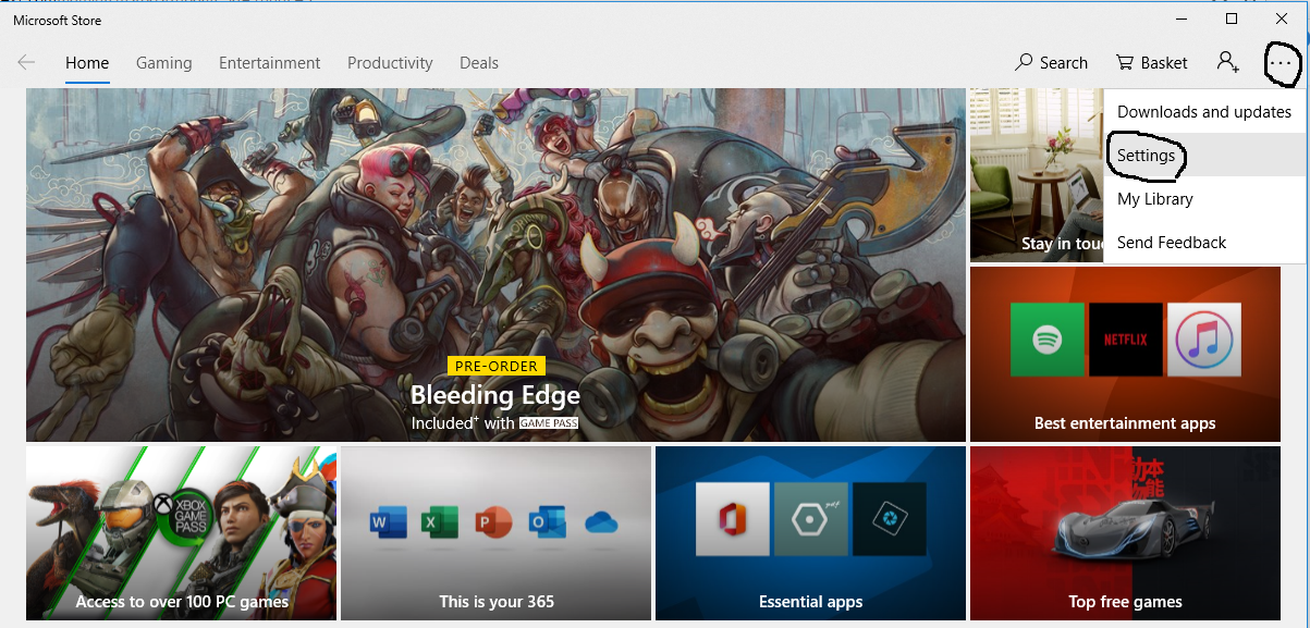 Windows Store Settings Windows Store Settings