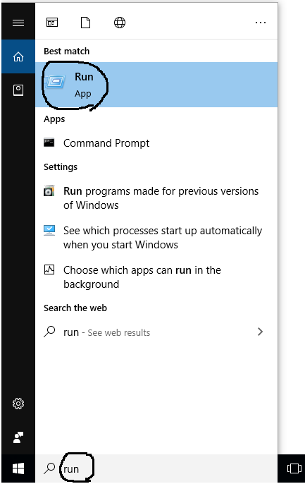 Windows - Search Run Windows - Search Run
