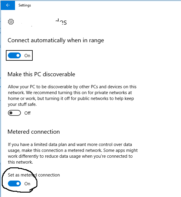 Windows - Metered Connection Windows - Metered Connection