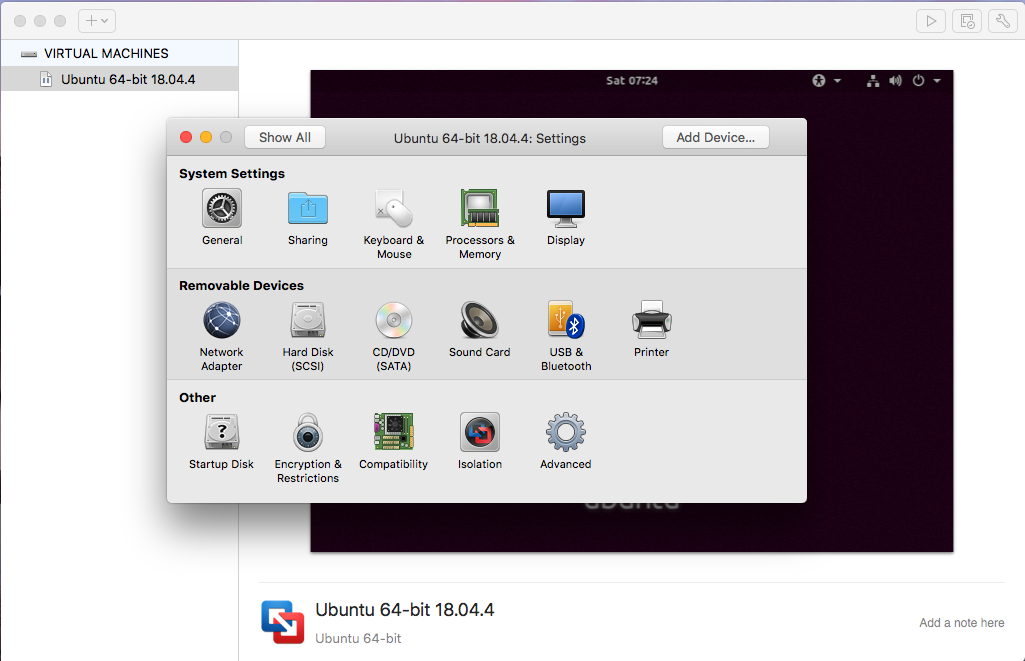 Ubuntu On VMware Fusion - Settings Ubuntu On VMware Fusion - Settings