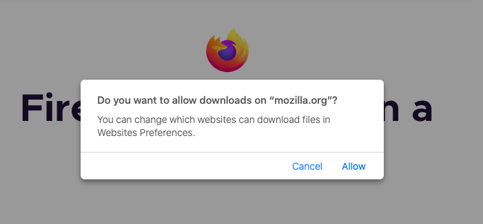 Mozilla Firefox - Mac - Permission Mozilla Firefox - Mac - Permission