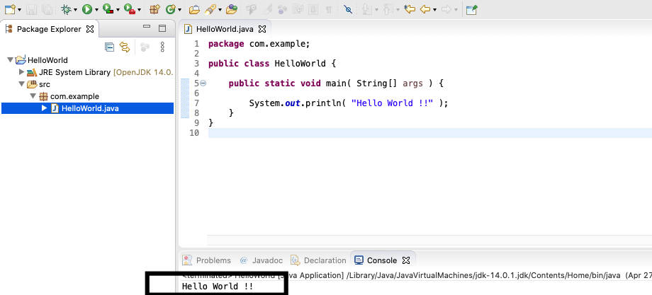 Eclipse for Java - Mac - Output Eclipse for Java - Mac - Output