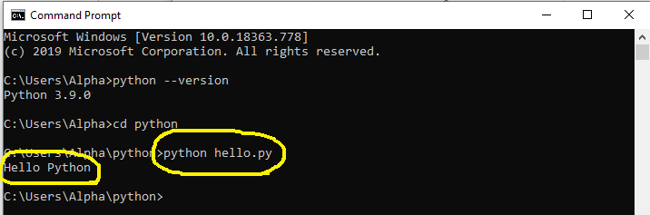 Install Python 3.9 On Windows 10 - Program Output Install Python 3.9 On Windows 10 - Program Output