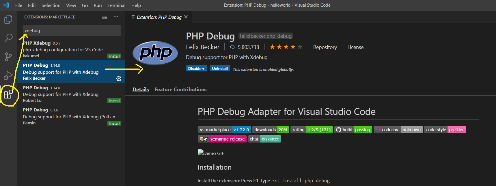 Debug PHP using Xdebug and Visual Studio Code - Docker Container - Extensions Debug PHP using Xdebug and Visual Studio Code - Docker Container - Extensions