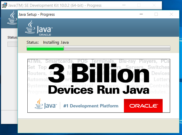 JRE Installation Progress