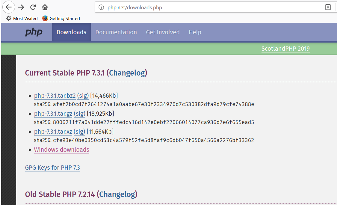 php download for windows