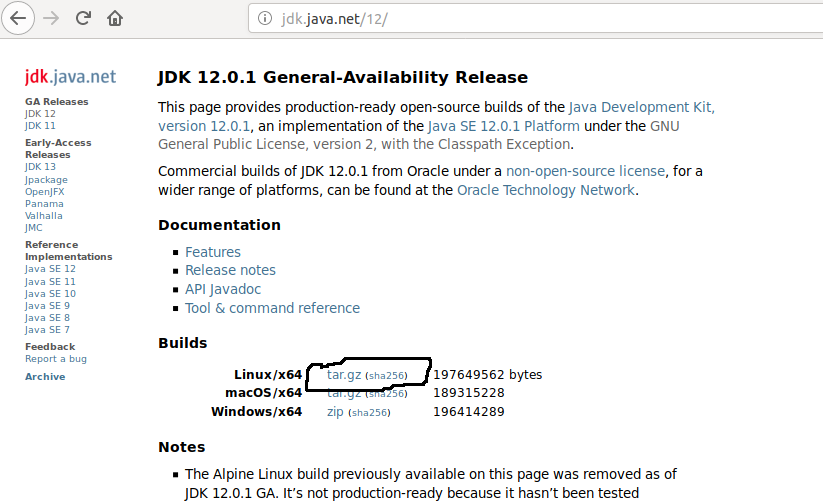 OpenJDK 12 Site
