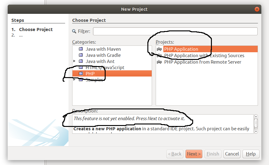 Create PHP Project in NetBeans 11