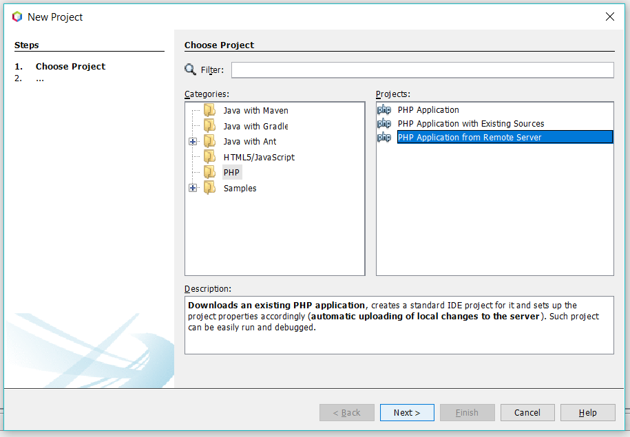 Create Project Wizard