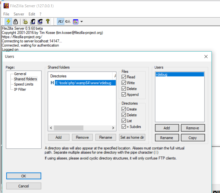 setup filezilla server with isolated users setup filezilla server with isolated users