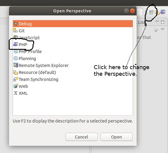 Switch PHP Perspective Switch PHP Perspective
