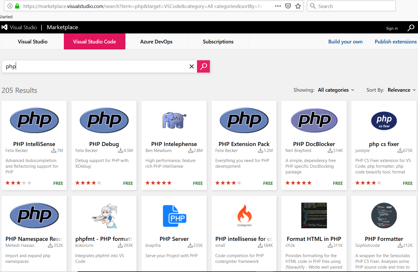 PHP Extensions for Visual Studio Code PHP Extensions for Visual Studio Code