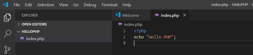Visual Studio Code - Hello PHP
