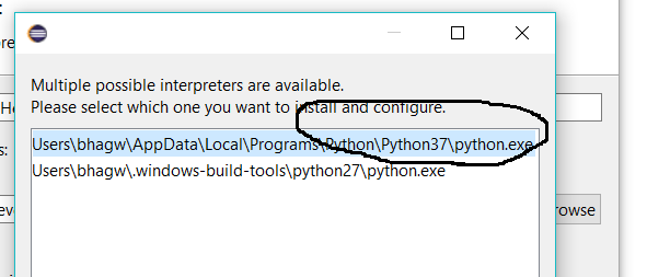 Choose Python Interpreter
