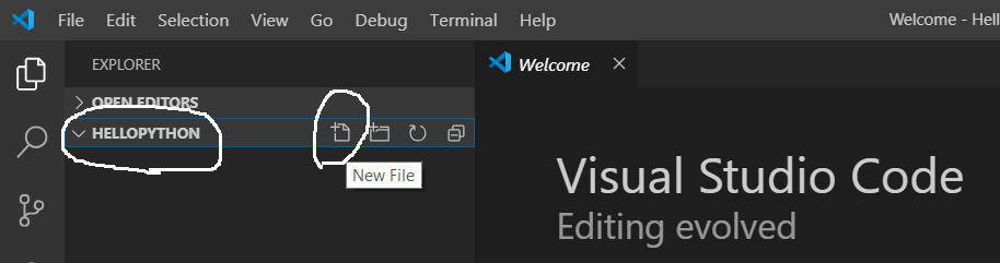 Visual Studio Code - Add File