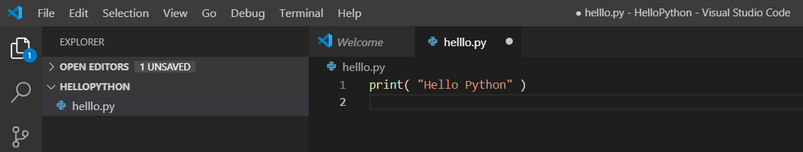 Visual Studio Code - Hello Python