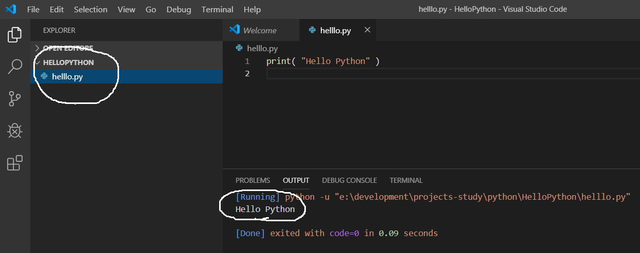 Visual Studio Code - Python Output