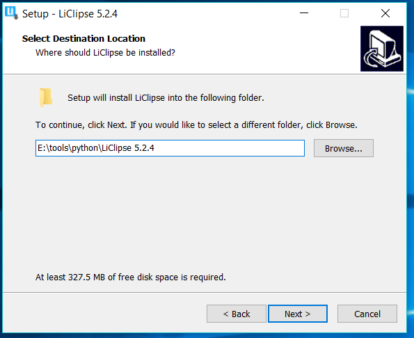 LiClipse Installation Path