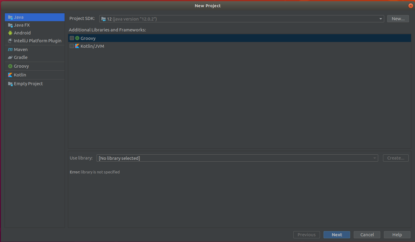 Intellij IDEA New Project