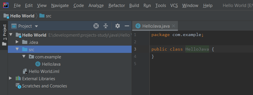 IntelliJ IDEA JAva File