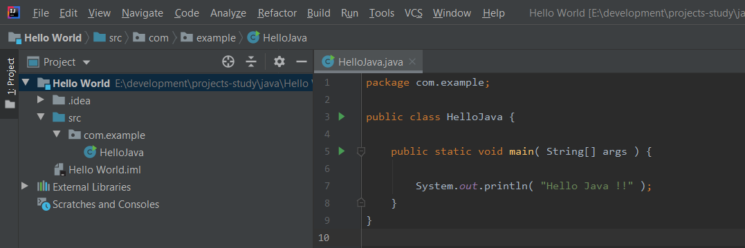 IntelliJ IDEA Hello Java IntelliJ IDEA Hello Java
