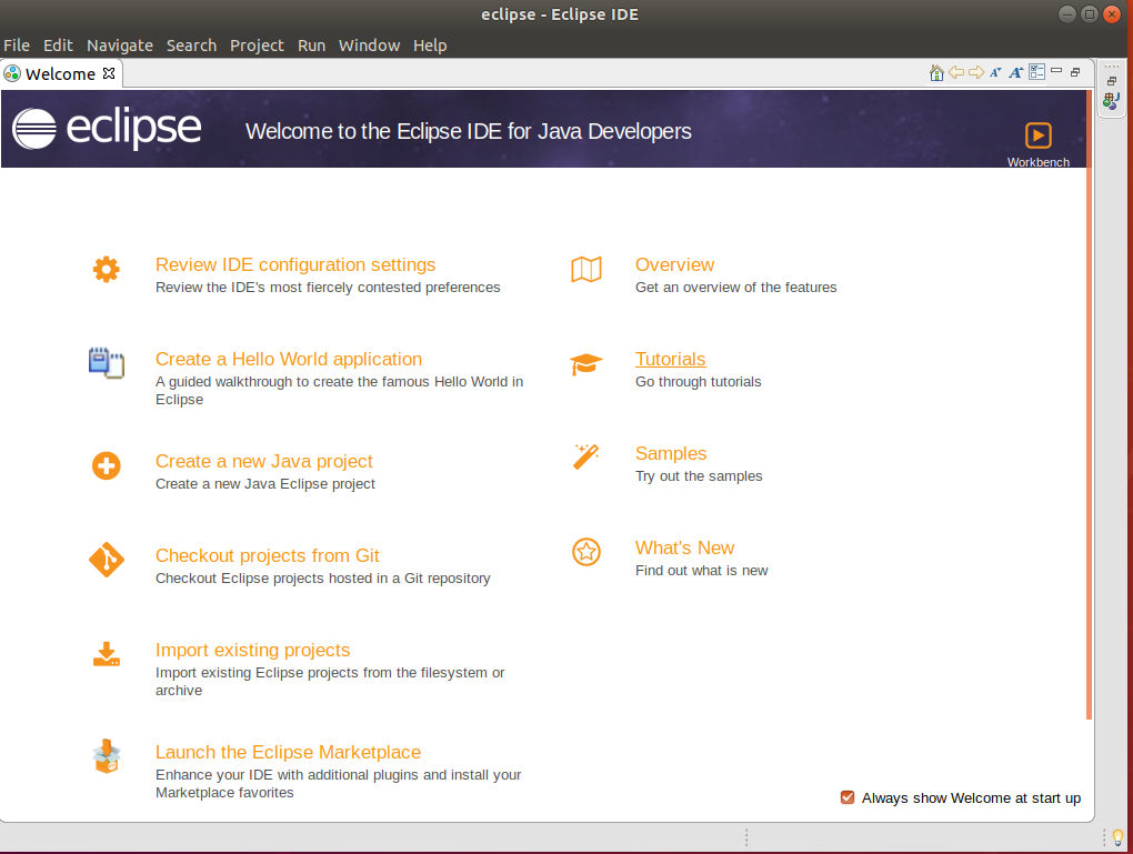 Eclipse Java Welcome Eclipse Java Welcome
