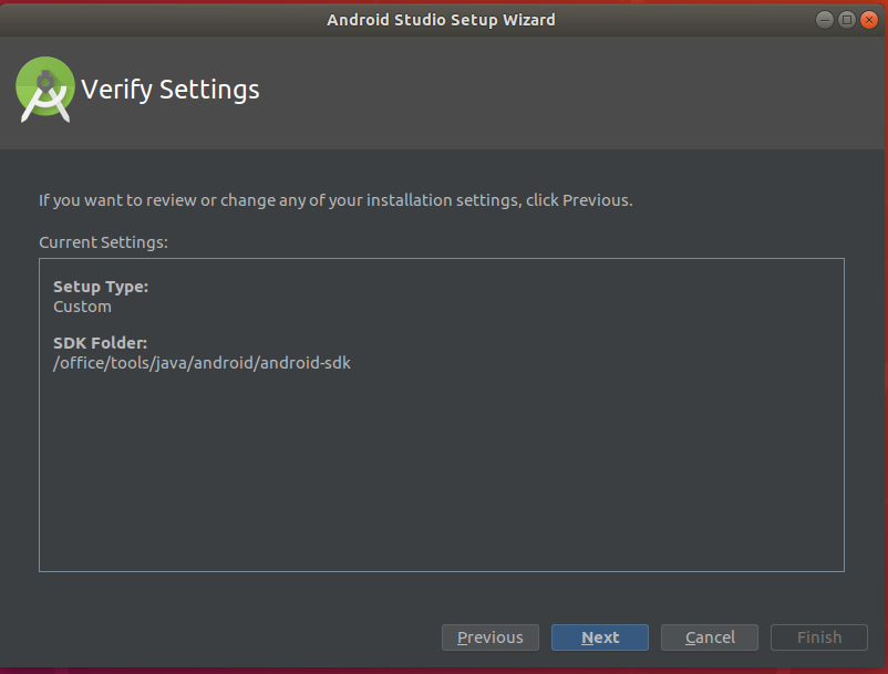 Android Studio Verify Settings Android Studio Verify Settings
