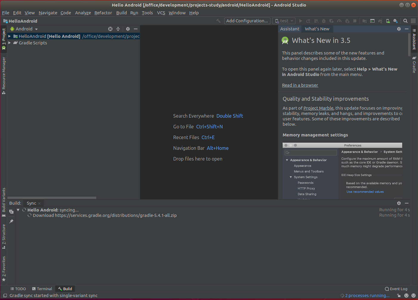 Android Studio Workspace