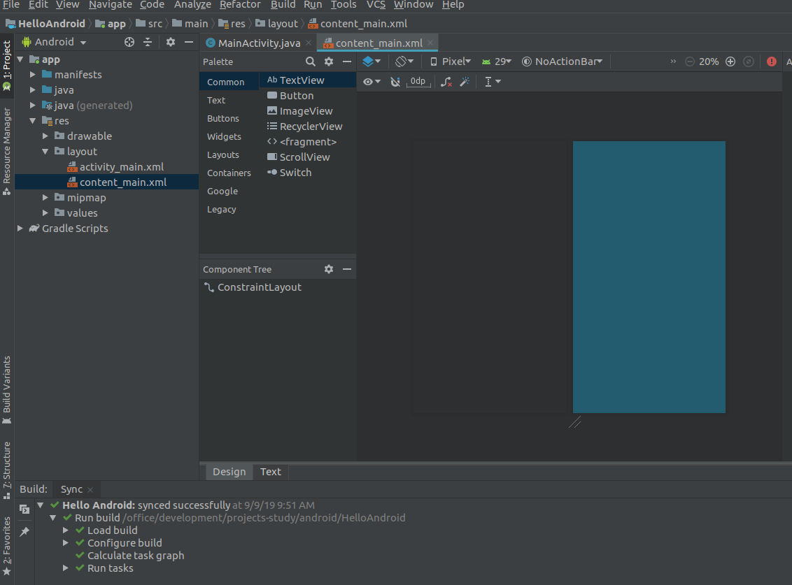 Android Studio Activity Layout