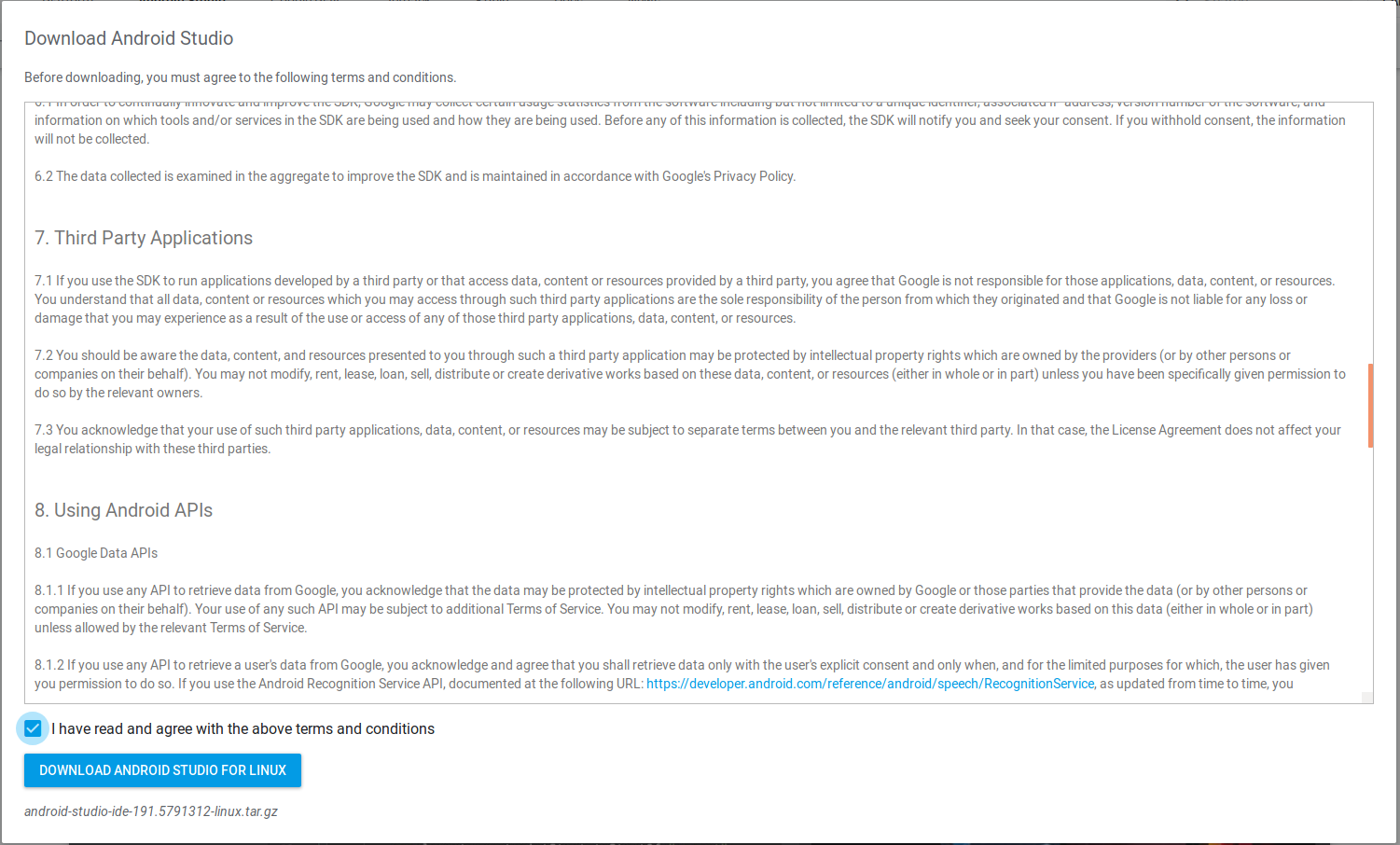 Android Studio Agreement Android Studio Agreement
