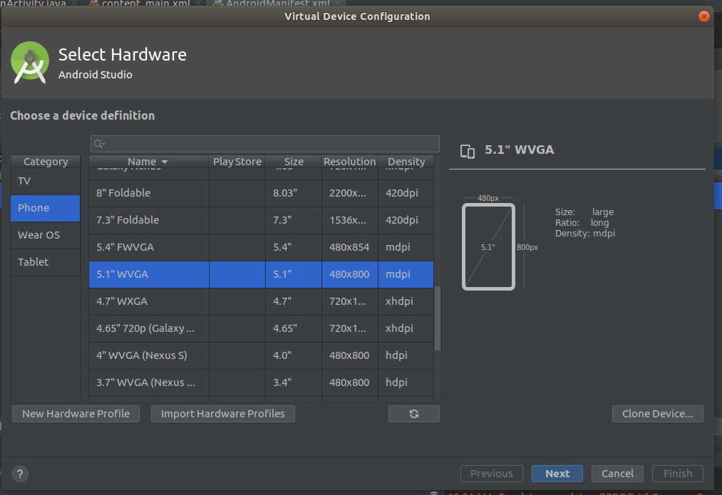 Android Studio AVD Configuration Android Studio AVD Configuration