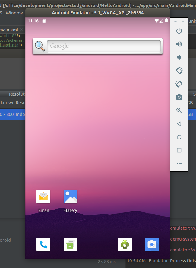 Android Studio AVD Home