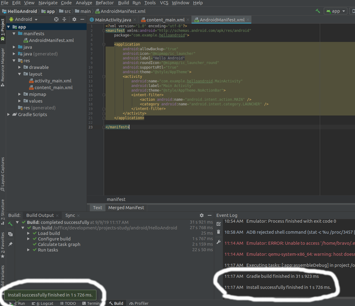 Android Studio Run App Android Studio Run App
