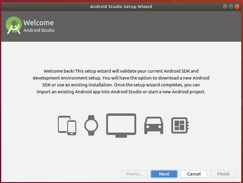 Android Studio Welcome