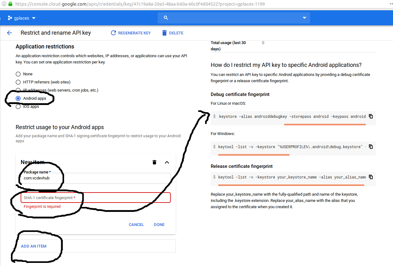 API Key Restrictions API Key Restrictions
