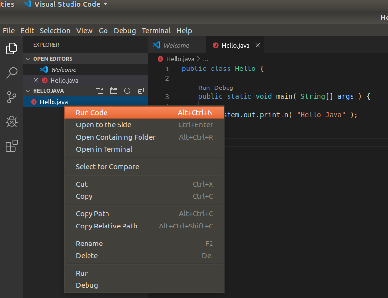 VSCode Java Run VSCode Java Run