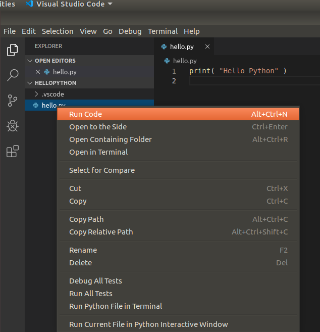 VSCode Python Run File VSCode Python Run File