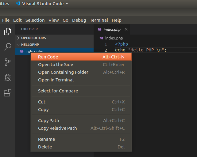 VSCode PHP Run Code VSCode PHP Run Code
