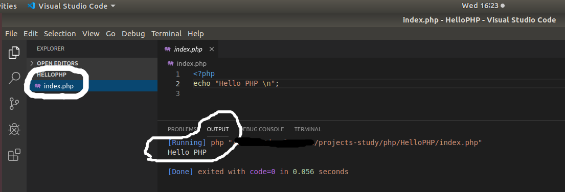 VSCode PHP Code Runner Output VSCode PHP Code Runner Output