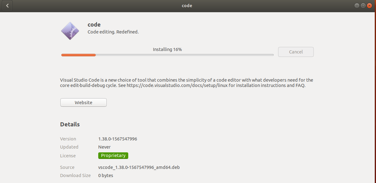 VSCode Install Progress VSCode Install Progress